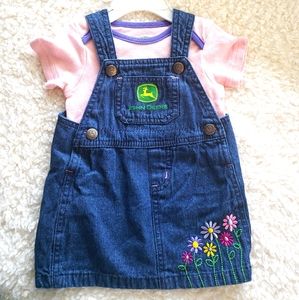 John Deere jean jumper dress w/ onesie